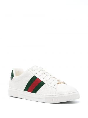Nahast tennised Gucci Ace valge