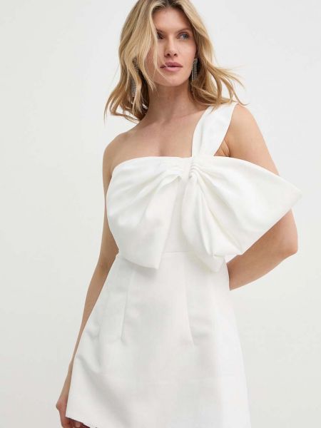 Biała sukienka mini Bardot