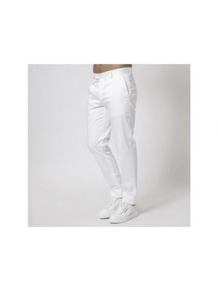 Pantalones de raso de algodón Karl Lagerfeld blanco