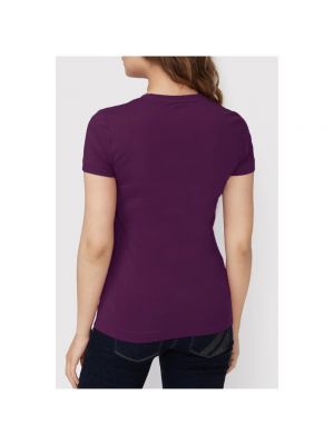 Camiseta de algodón Guess violeta