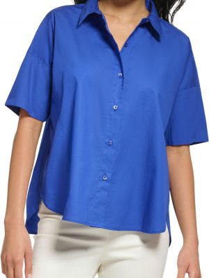 Рубашка с высокой талией с коротким рукавом Calvin Klein синяя