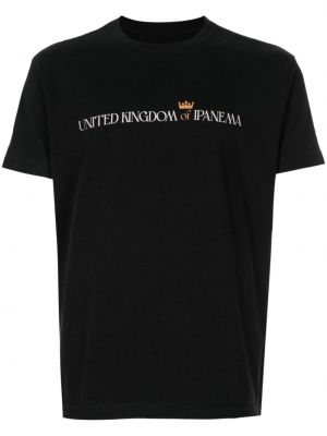 Kokvilnas t-krekls Osklen melns