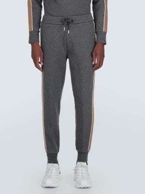 Bavlněné sportovní kalhoty Moncler šedé
