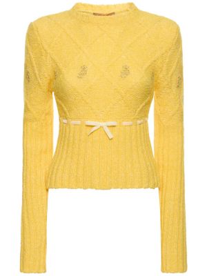Suéter con bordado de lana Cormio amarillo