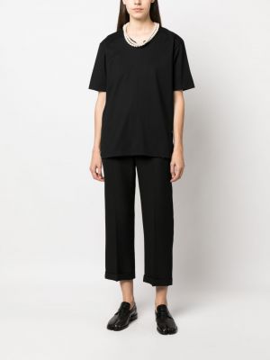 Koszulka z perełkami bawełniana Junya Watanabe czarna