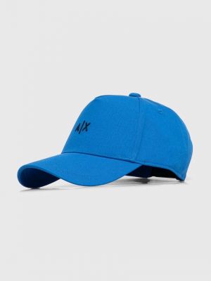 Niebieska czapka z daszkiem bawełniana Armani Exchange