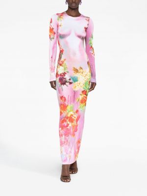 Sukienka długa Jean Paul Gaultier różowa