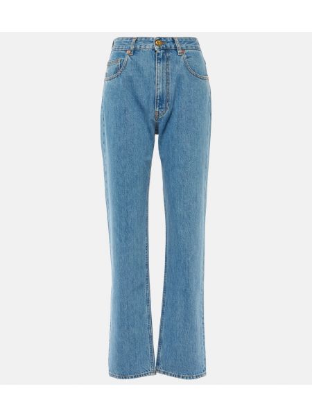 Прямые джинсы с высокой талией Blazé Milano синие