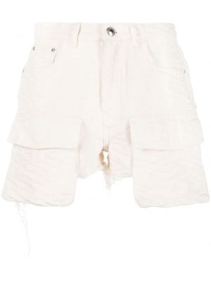Obrabljene kratke hlače iz žakarda Gcds bela