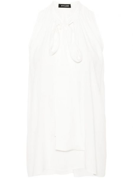 Αμάνικη μπλούζα από κρεπ Styland λευκό