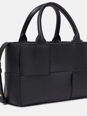 Δερμάτινη τσάντα shopper Bottega Veneta μαύρο
