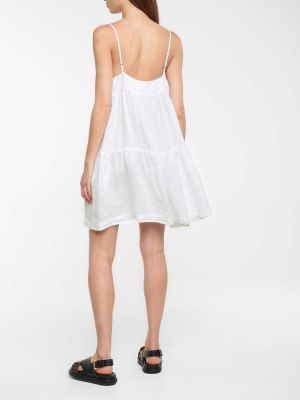 Mini robe en lin en velours Velvet blanc