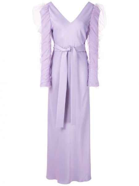 Платье макси с драпировкой из фатина Gloria Coelho, фиолетовое