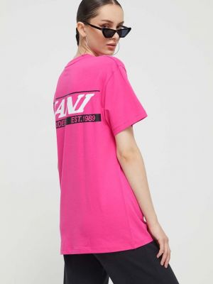 Памучна тениска Karl Kani розово
