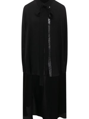 Шелковая блузка из вискозы Elie Saab черная