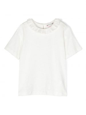 T-shirt pieghettato Bonpoint bianco