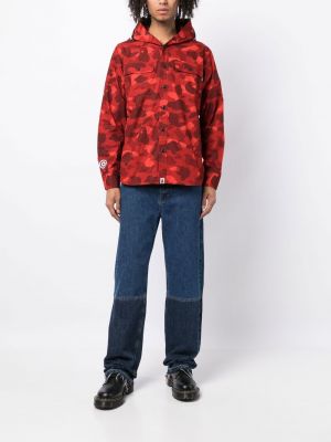 Jacke mit kapuze mit print mit camouflage-print A Bathing Ape® rot