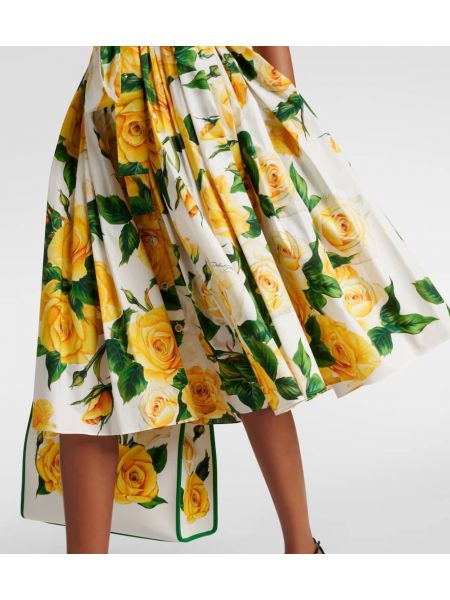 Sukienka midi bawełniana w kwiatki Dolce&gabbana