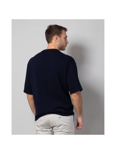 Camiseta de algodón Roberto Collina azul