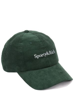 Вельветовая кепка Sporty And Rich зеленая
