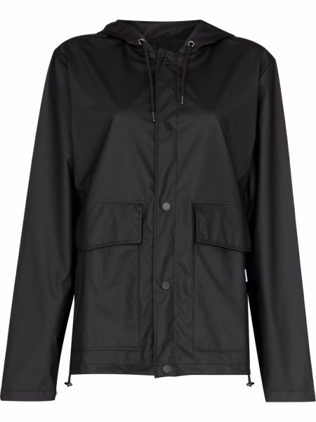 Krátký kabát s kapucí Rains černý
