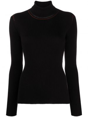 Jersey ajustado de cuello vuelto de tela jersey Chloé negro