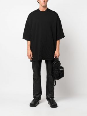 Medvilninis marškinėliai oversize Rick Owens juoda