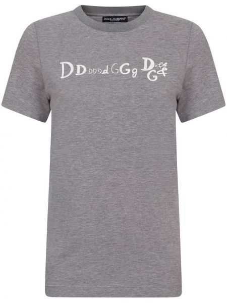Camiseta con bordado Dolce & Gabbana gris
