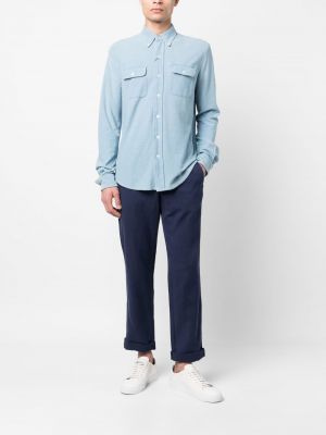 Slim fit tikitud slim fit chino-püksid Polo Ralph Lauren sinine