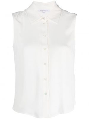 Πουπουλένιο αμάνικο πουκάμισο με κουμπιά Patrizia Pepe λευκό