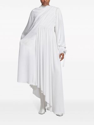 Sukienka długa asymetryczna Balenciaga biała