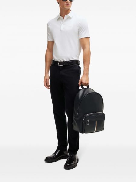 Pruhovaný kožený batoh Boss černý