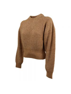 Sweter z okrągłym dekoltem Hugo Boss brązowy