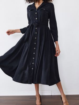 Šaty s knoflíky Xhan černé