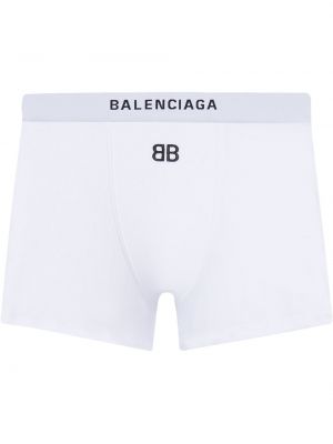 Białe haftowane bokserki Balenciaga