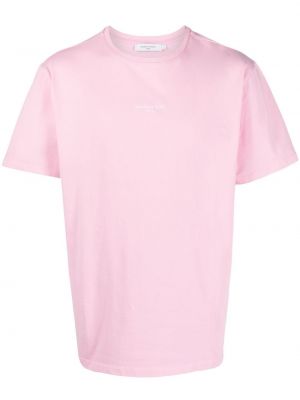 Bavlnené tričko s výšivkou Maison Kitsuné ružová