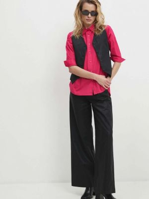 Koszula bawełniana relaxed fit Answear Lab różowa