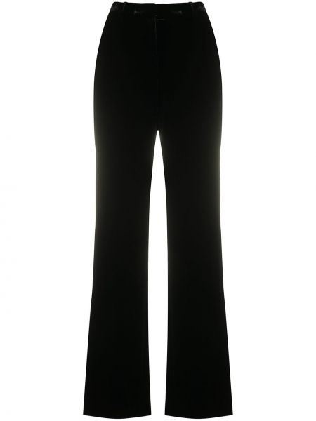 Pantalones rectos de cintura alta Alberta Ferretti negro