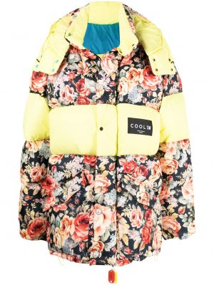 Květinová péřová bunda s potiskem Cool Tm žlutá
