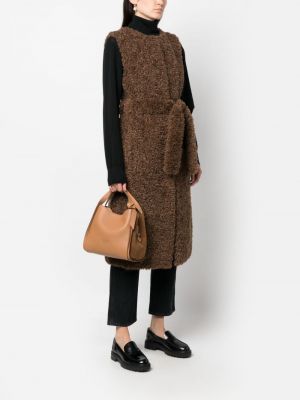 Leder shopper handtasche mit print Kate Spade braun
