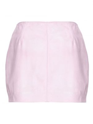 Kožená sukně na zip Pinko růžové