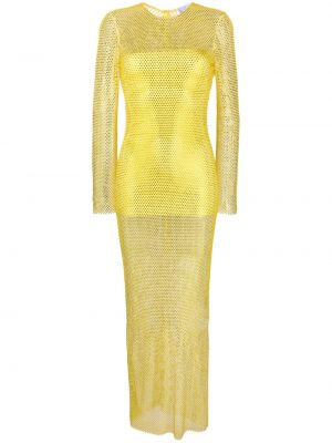 Křišťálové dlouhé šaty Giuseppe Di Morabito žluté