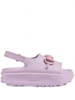 Sandály na platformě Gucci fialové