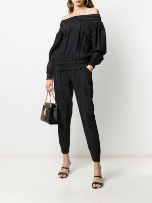 Top con volantes Issey Miyake Pre-owned negro