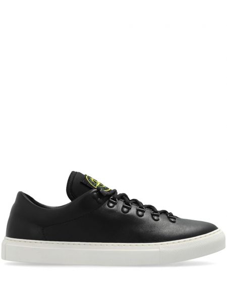 Deri sneaker Stone Island siyah