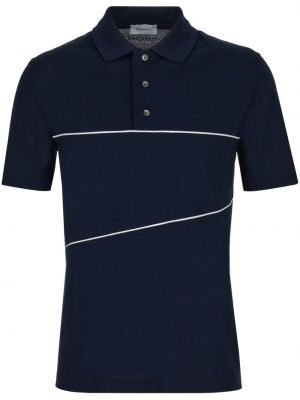 Medvilninis polo marškinėliai Ferragamo mėlyna