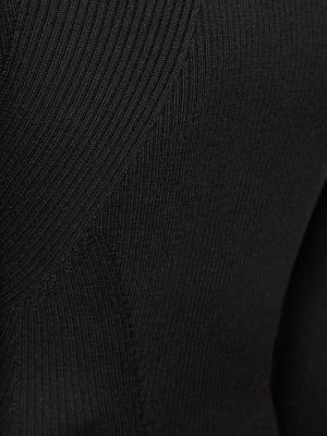 Vlnený sveter s výstrihom do v Alexander Mcqueen čierna