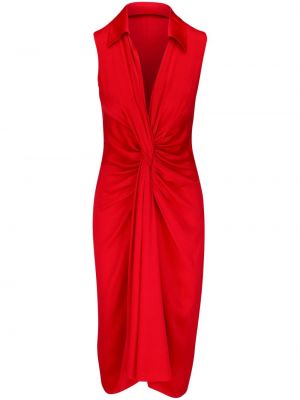 Коктейлна рокля с v-образно деколте Michael Kors червено