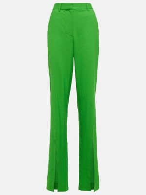 Vlnené nohavice s vysokým pásom Giuseppe Di Morabito zelená
