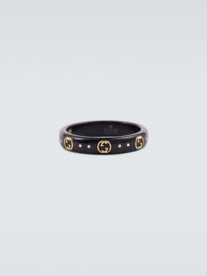 Zlatý prsten Gucci - černá